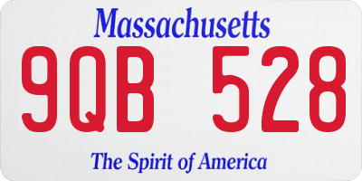 MA license plate 9QB528