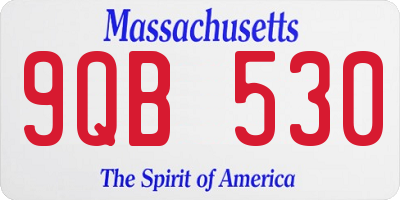 MA license plate 9QB530