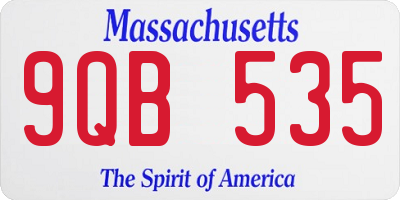 MA license plate 9QB535