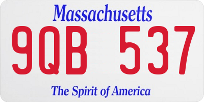 MA license plate 9QB537