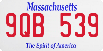MA license plate 9QB539