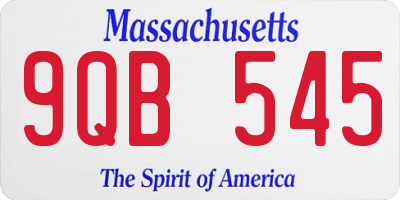 MA license plate 9QB545