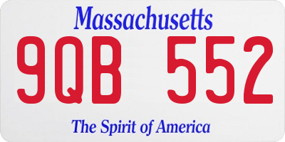 MA license plate 9QB552