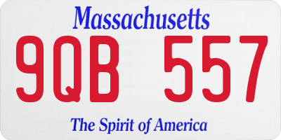 MA license plate 9QB557