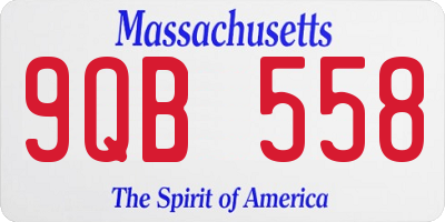MA license plate 9QB558