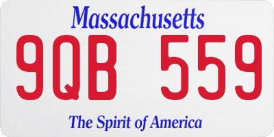 MA license plate 9QB559