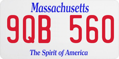 MA license plate 9QB560