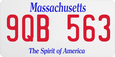 MA license plate 9QB563