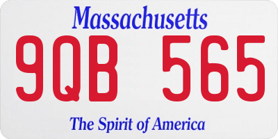 MA license plate 9QB565