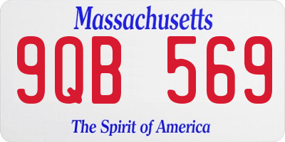 MA license plate 9QB569