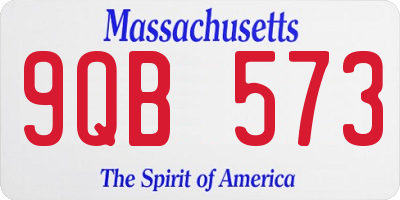 MA license plate 9QB573