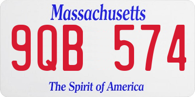 MA license plate 9QB574