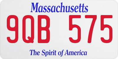 MA license plate 9QB575