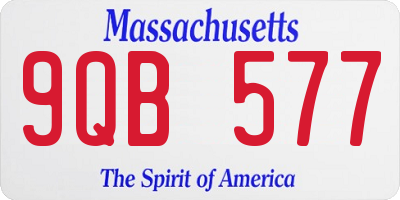 MA license plate 9QB577