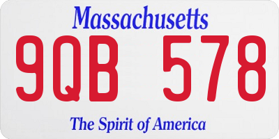 MA license plate 9QB578