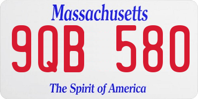 MA license plate 9QB580