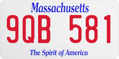 MA license plate 9QB581