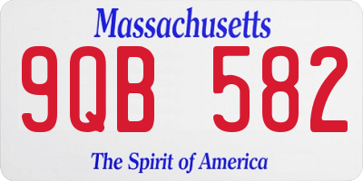 MA license plate 9QB582