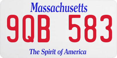 MA license plate 9QB583