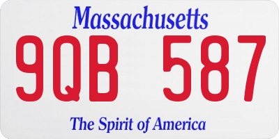 MA license plate 9QB587