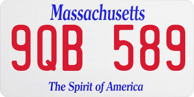 MA license plate 9QB589