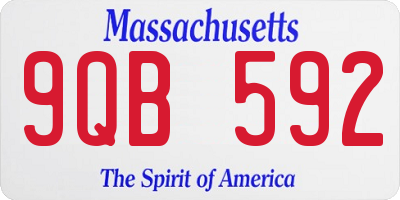 MA license plate 9QB592