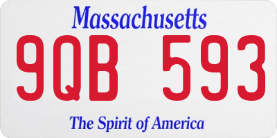 MA license plate 9QB593