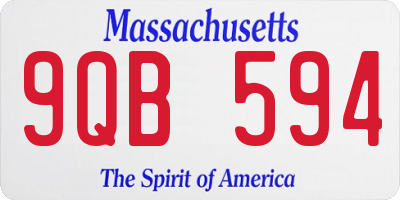 MA license plate 9QB594