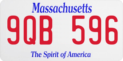 MA license plate 9QB596