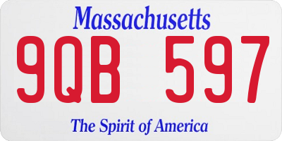 MA license plate 9QB597