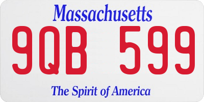 MA license plate 9QB599