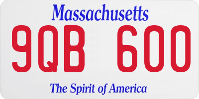 MA license plate 9QB600