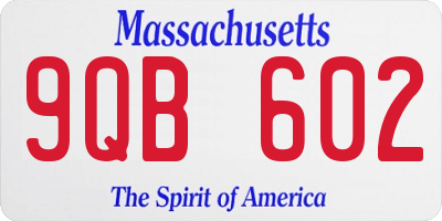 MA license plate 9QB602