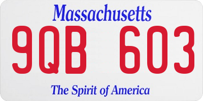MA license plate 9QB603