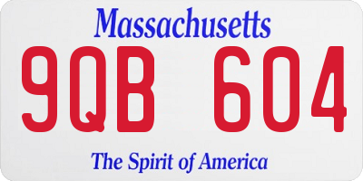 MA license plate 9QB604