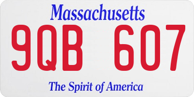 MA license plate 9QB607