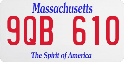 MA license plate 9QB610