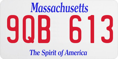 MA license plate 9QB613