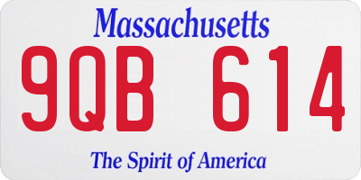 MA license plate 9QB614