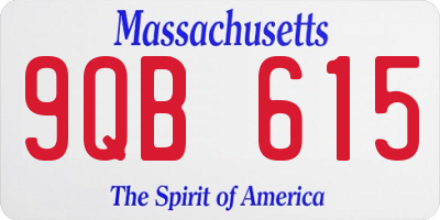 MA license plate 9QB615