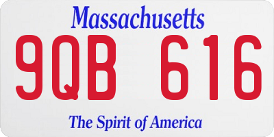 MA license plate 9QB616