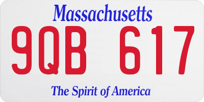 MA license plate 9QB617