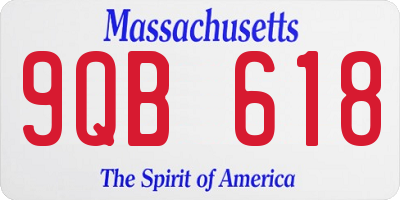 MA license plate 9QB618