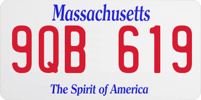 MA license plate 9QB619