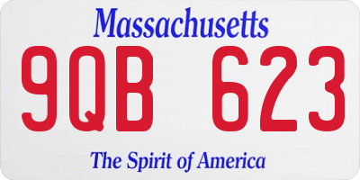 MA license plate 9QB623