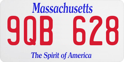 MA license plate 9QB628