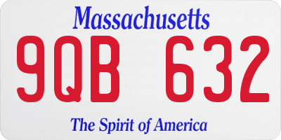 MA license plate 9QB632