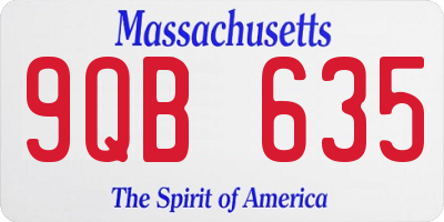 MA license plate 9QB635