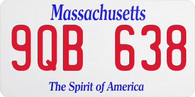 MA license plate 9QB638