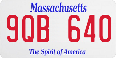 MA license plate 9QB640